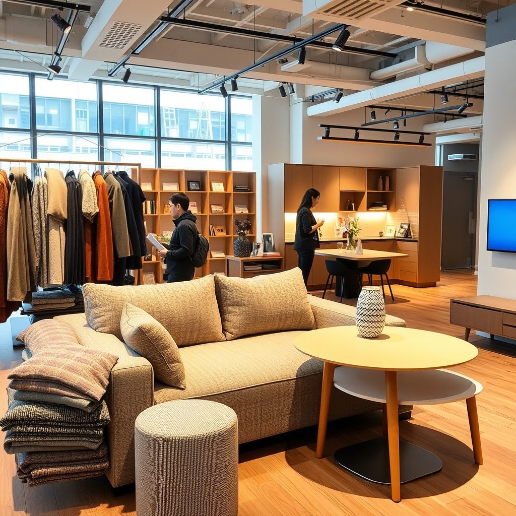 コンパクトソファの展示